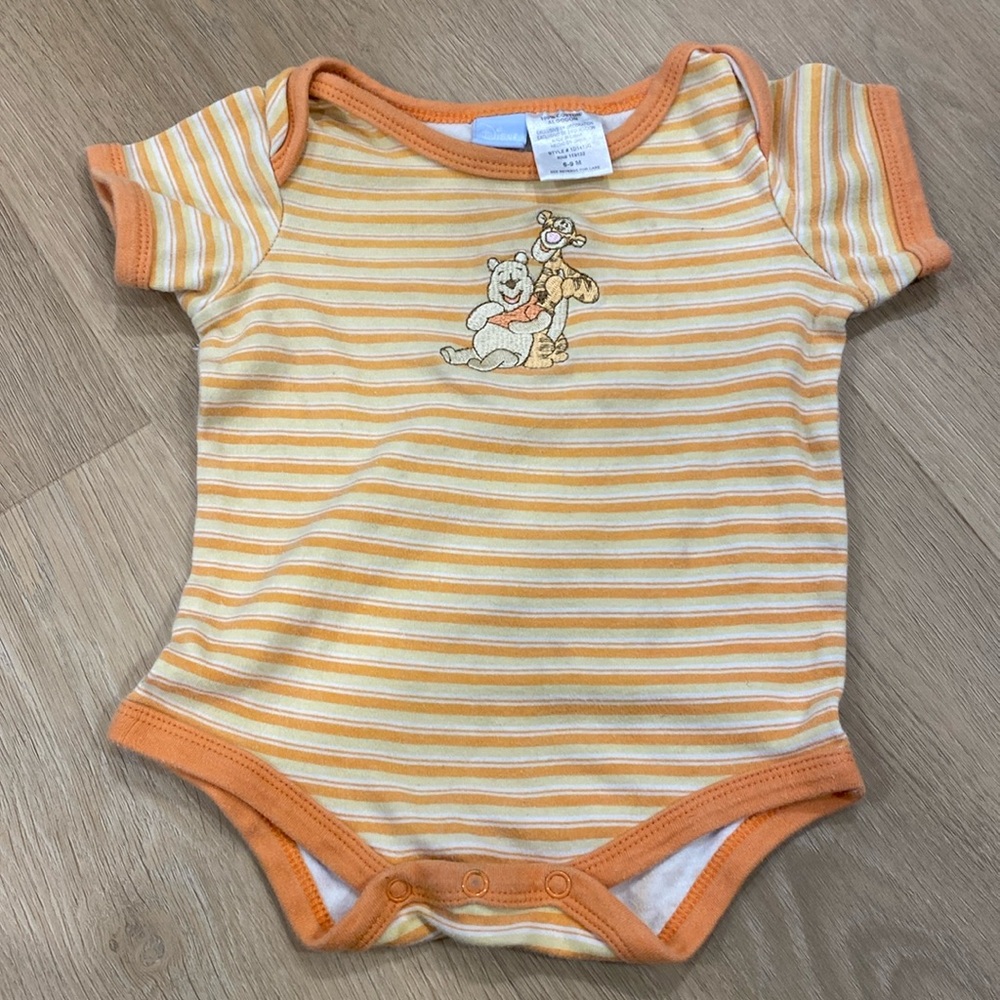 Disney Baby Orange and Yellow Striped Bodysuit 6-9 Months